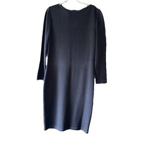 St John Collection Marie Gray Classic Navy BlueSweater Dress Vintage Excellent 8